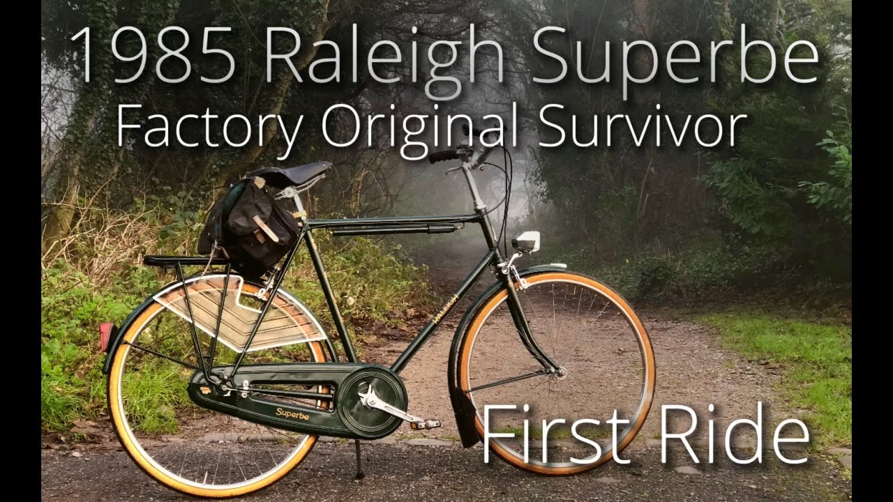 Beautiful 1985 Raleigh Superbe 3-speed bicycle. Factory original. First ride after recommissioning.