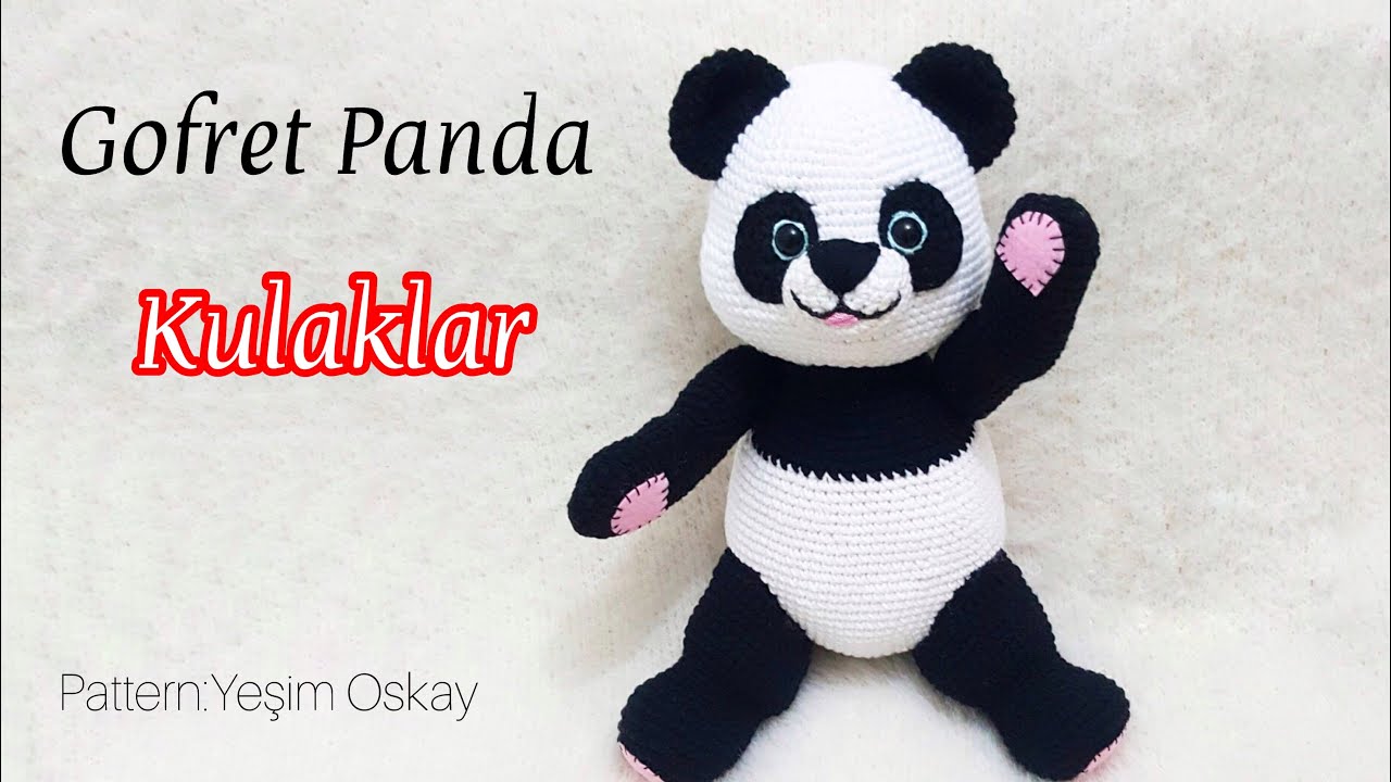 AMİGURUMİ PANDA TARİFİ  Gofret Panda Kulaklar #amigurumi