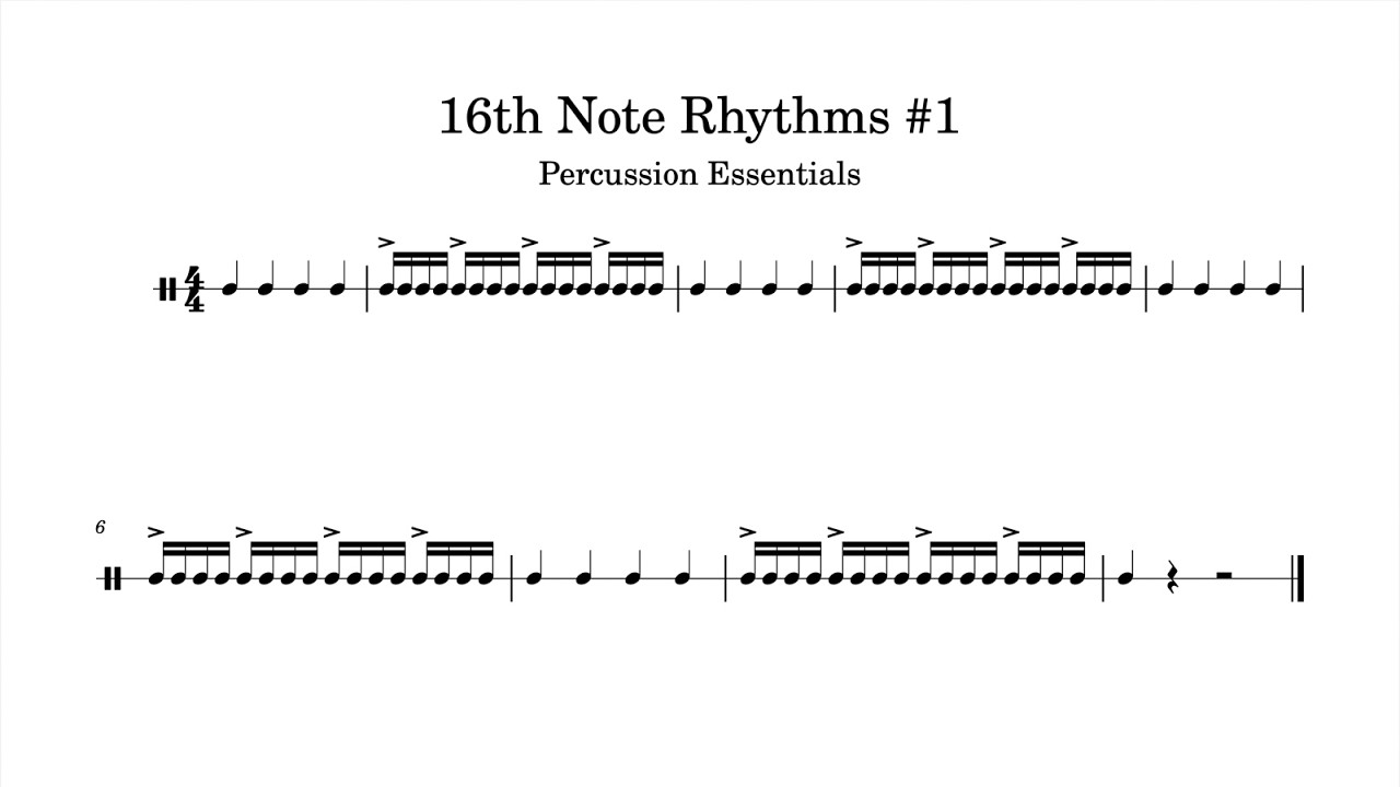 16th Note Basics #1 – Drumline Warm-Up Play-Along (80–200 BPM) | Practice Track