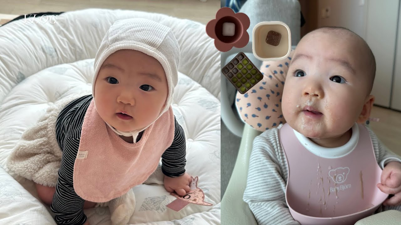 [vlog]6개월 이유식 시작 점점 더 귀여워짐 주의🚨