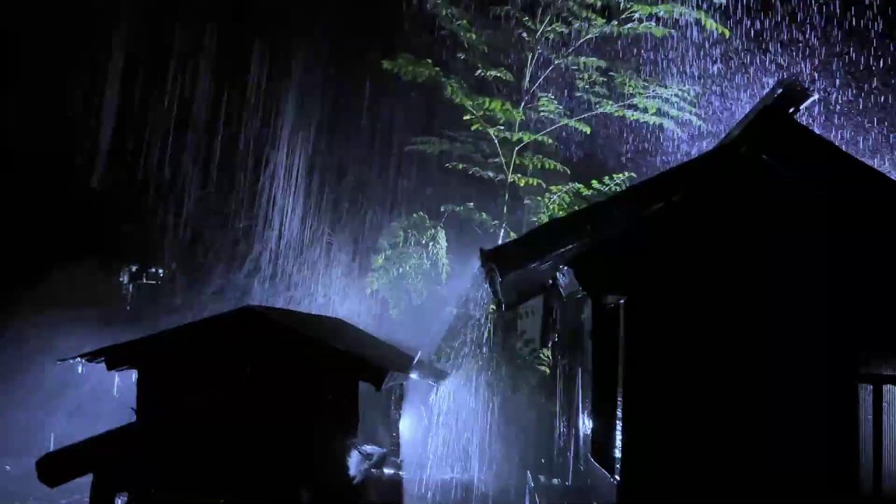 Deep Sleep Rain Sounds with Strong Thunder Vibrations