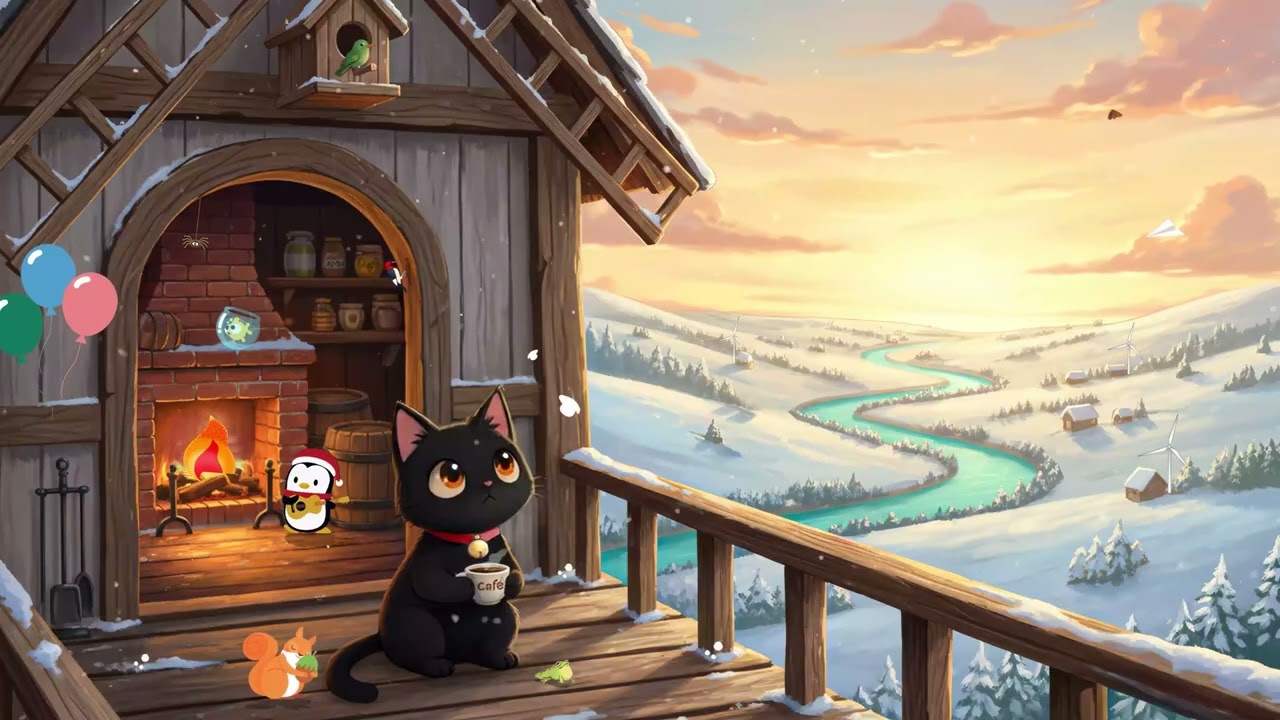 Relaxing Winter Snow Ambience ☕ Lofi Study Music for Work, Write 📝 Lofi Study Music for Work