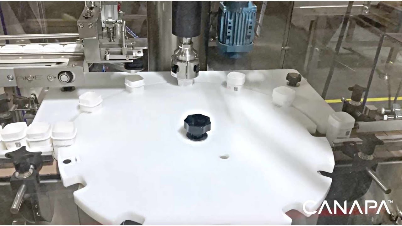 Filling and Capping Calyx Container with Square Openings