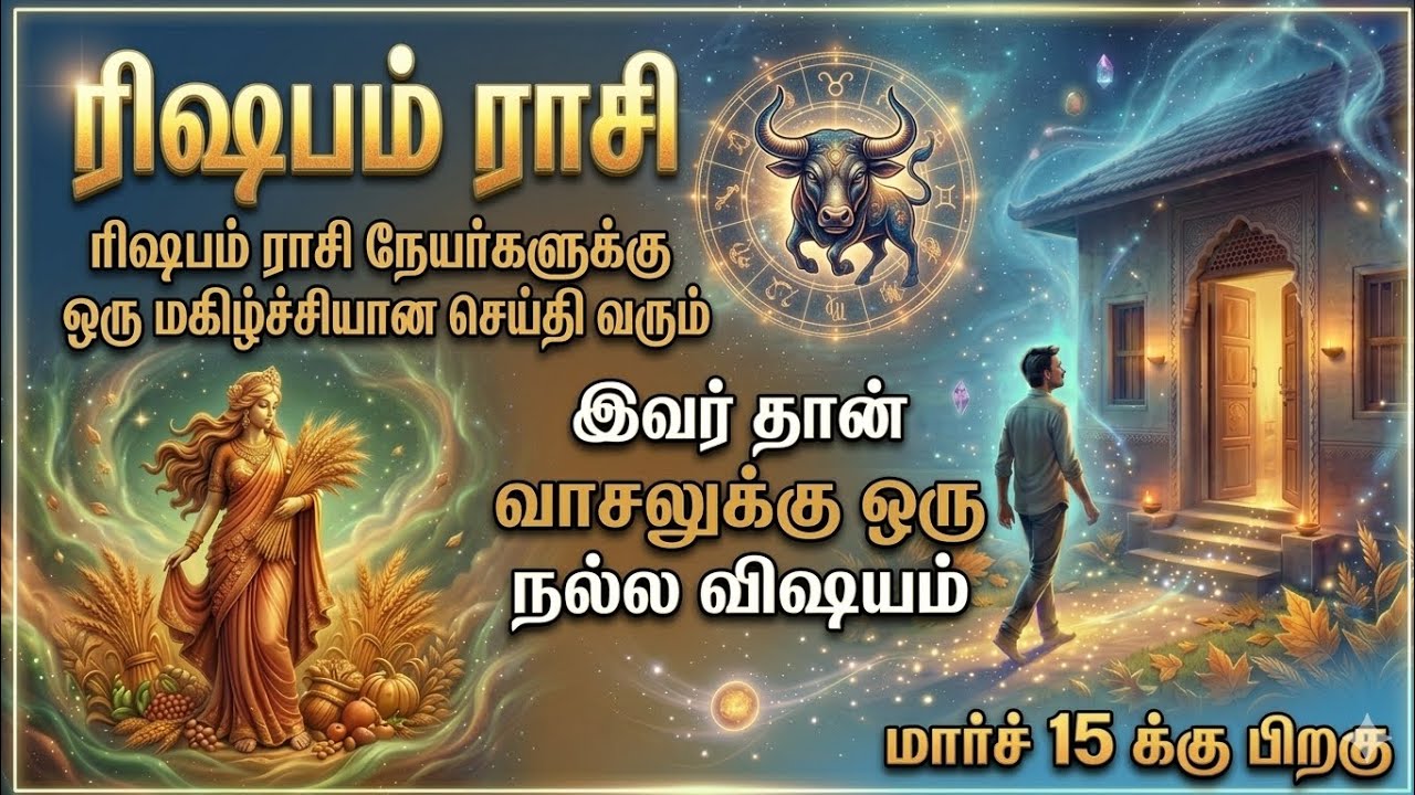 ரிஷபம் - மார்ச் 15-க்கு பிறகு வீட்டு வாசலை மிதிக்கப்போகும் அந்த நபர் யார்? நடக்காத 1 நடக்கப்போகுது!