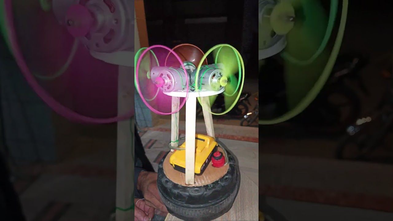 360° Revolving Multi-Motor Fan | 5 DC Motors + Gear Drive Airflow Experiment 