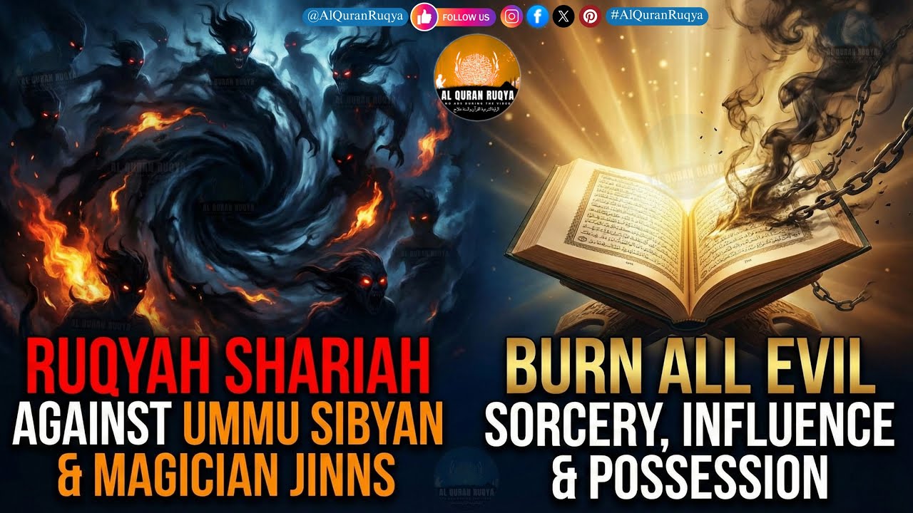 Ruqyah Shariah Against Ummu Sibyan & Magician Jinns – Burn All Evil Sorcery, influence & Possession.