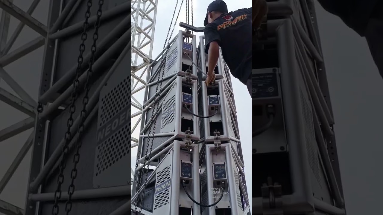 Tasso Audio KF760 all-weather matrix point source speaker, outdoor event in Indonesia.