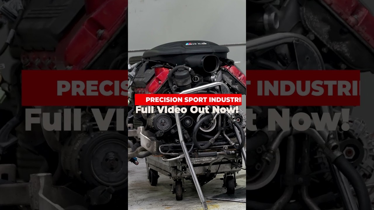 The S65 powerplant being removed from the E90 M3 chassis! 