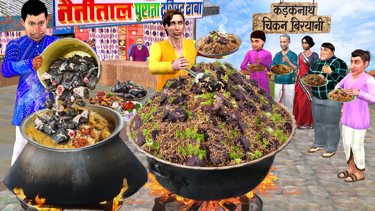 बावर्ची चोर पकड़ा गया 😂 🍗 | Kadaknath Chicken Biryani चोरी | Police Action | Comedy Hindi Kahani