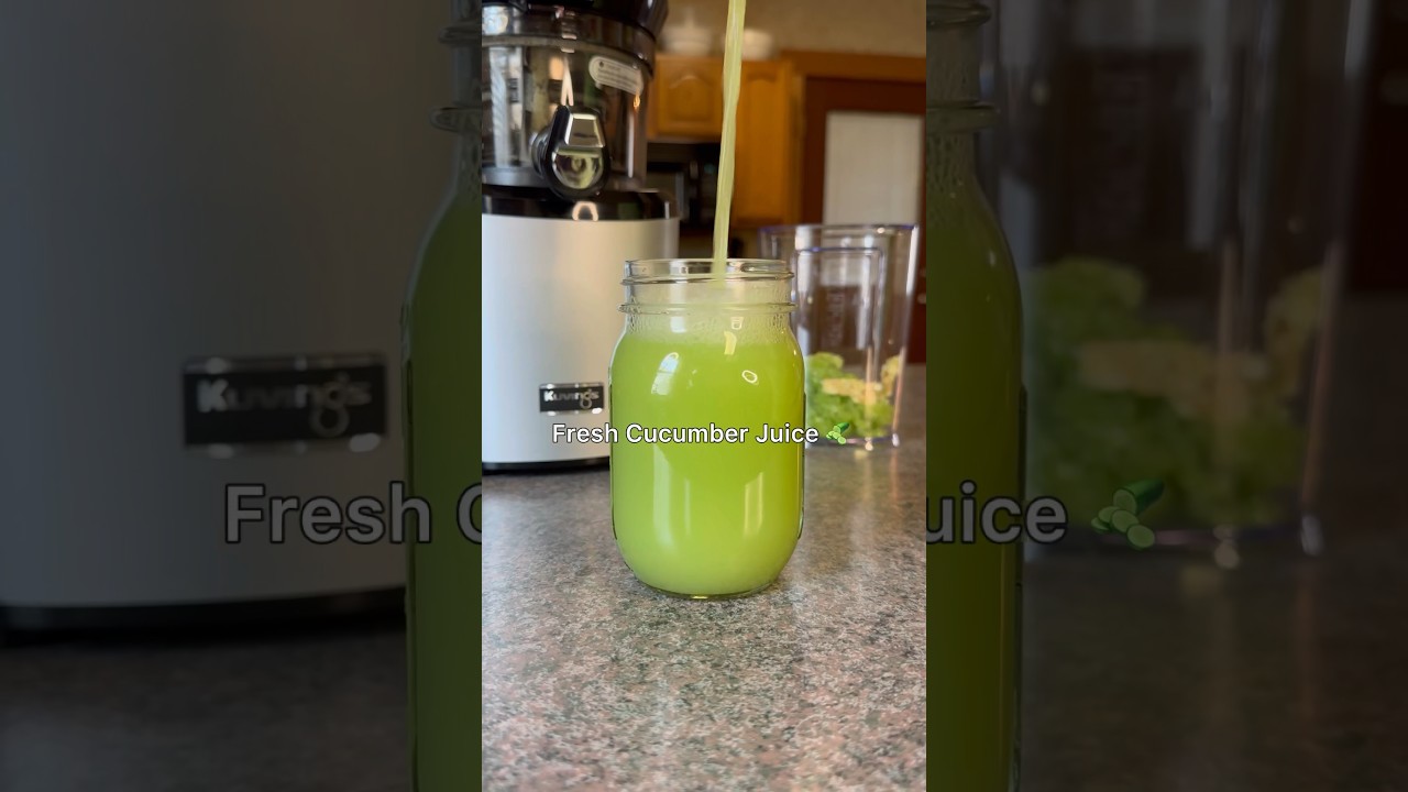 Fresh Cucumber Juice 🥒 #growyourown #cucumberjuice #cucumber #skincare #ytshorts