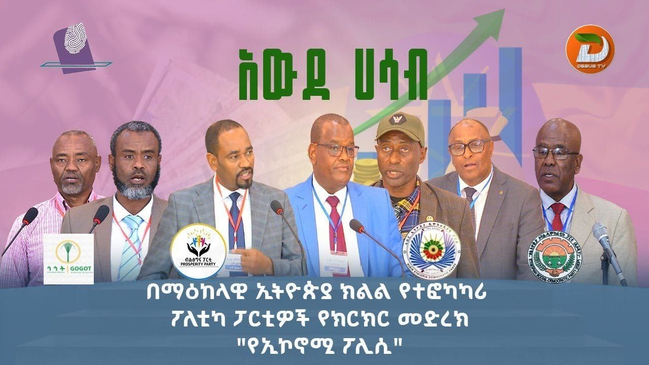 ዓውደ ሃሳብ በማዕከላዊ ኢትዮጵያ ክልል 7ኛ ጠቅላላ ምርጫ የተፎካካሪ ፓርቲዎች የክርክር መድረክበፍትሃዊ የኢኮኖሚያዊ ስርዓት ግንባታና የዜጎች ተጠቃሚነት ...