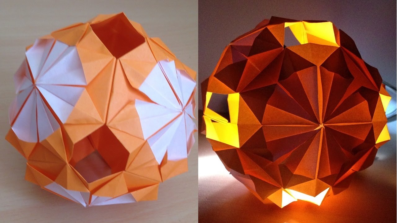 折り紙のくす玉　6ユニット　簡単な折り方 Origami Kusudama ball