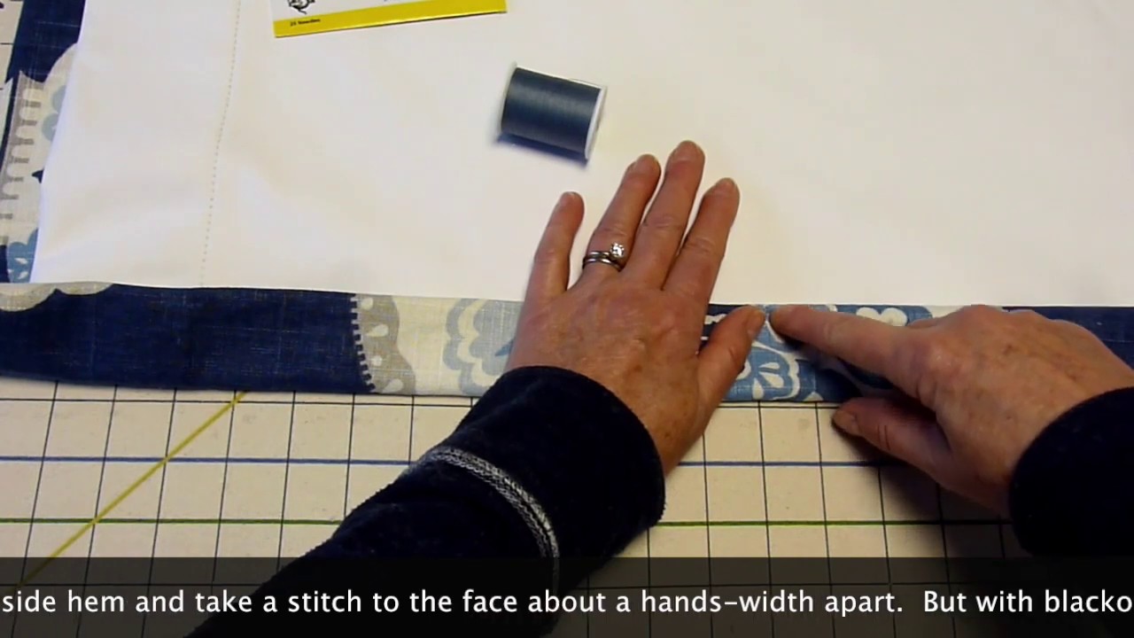 Hand Sewing Side Hems in Blackout Drapery
