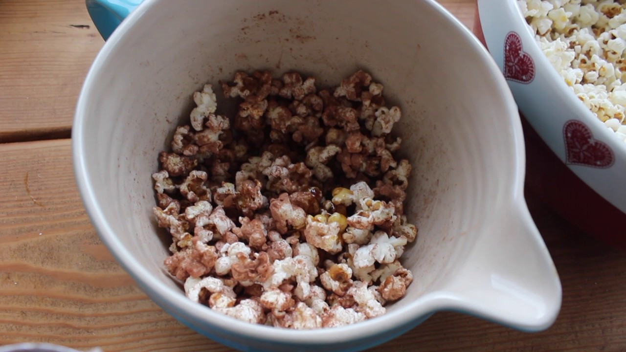 Three different homemade popcorn flavours