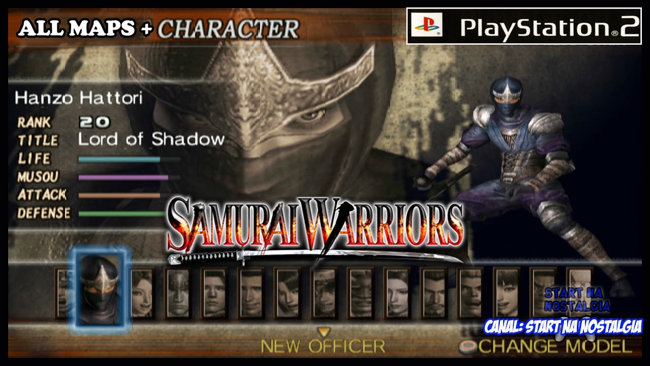 Samurai Warriors - ALL CHARACTERS / LISTA TODOS PERSONAGENS + MAPS