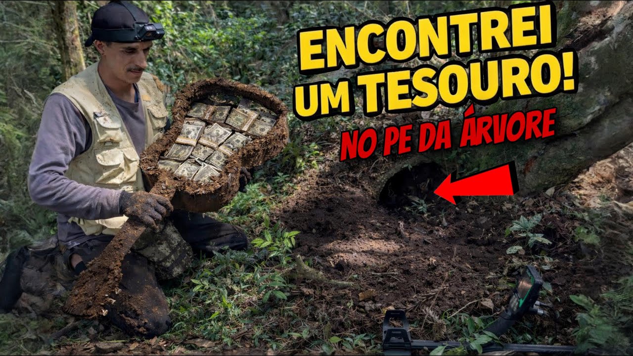 Conseguimos encontrar o grande escondido do padre falso no pé de uma árvore ￼🍀
