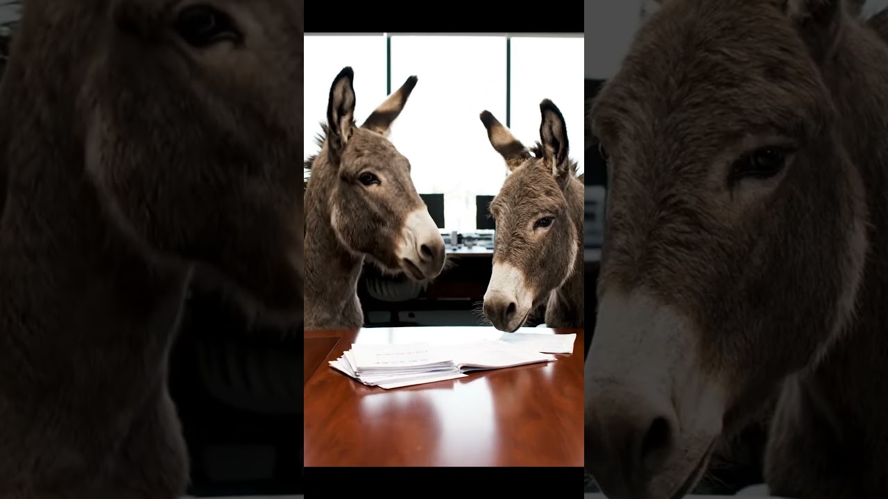 Donkey and donkey busy in meeting