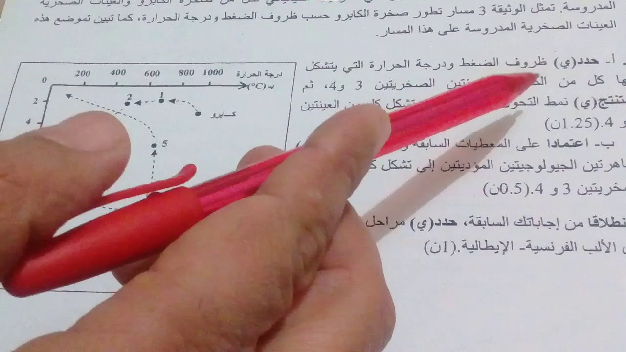 تصحيح تمرين الجيولوجي  الدورة الاستدراكية 2016علوم فيزيائية