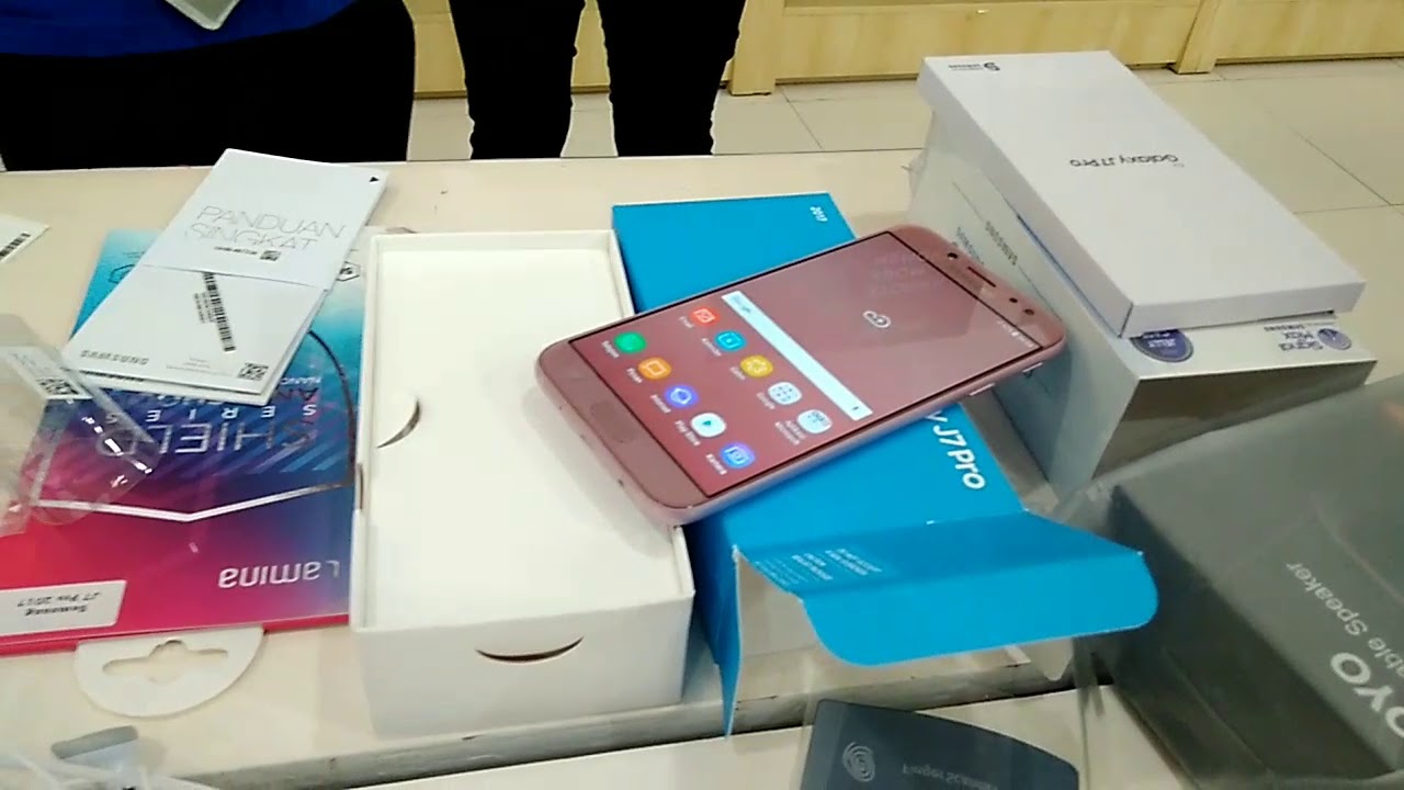 Unboxing Samsung Galaxy J7 Pro Pink 2017 Free Speaker Bluetooth Yoyo