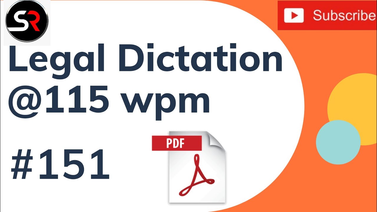 Legal Dictation 115 wpm | Shorthand Dictation | Shorthand Rangers