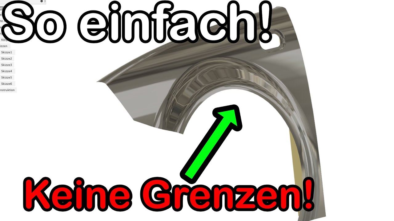 Damit kannst du jede Idee verwirklichen! Fusion 360 Flächen Konstruktion Kotflügel Auto CAD