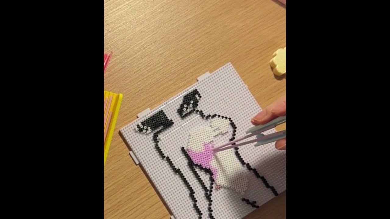 Pixel Bead Body Art Process｜Beading, Ironing & Final Reveal