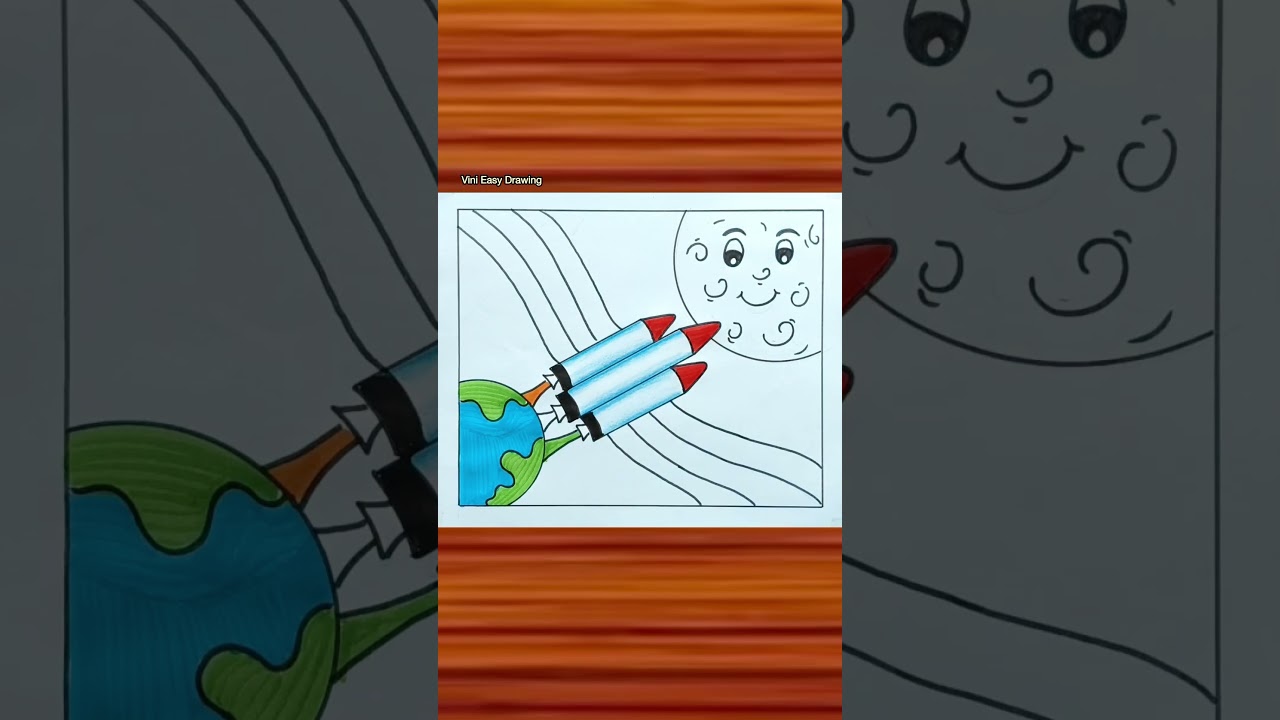 Chandra Dinam Poster In Malayalam / National Moon Day Drawing #shorts #viral #malayalam