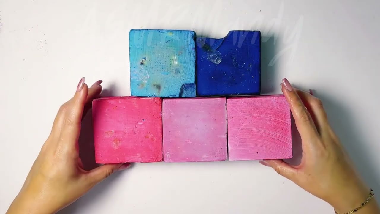 Dyed Fresh Blocks | ASMR | Gym Chalk | 