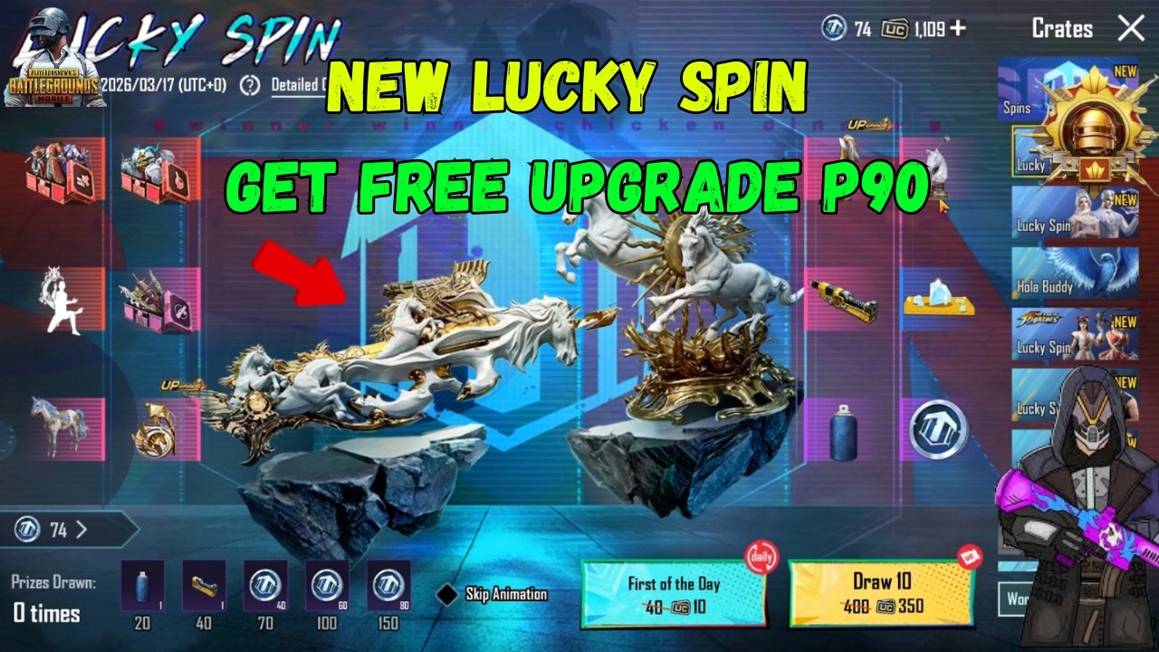 NEW LUCKY SPIN TIPS AND TRICKS - GET FREE UPGRADE P90 - NEW MOLOTOV SKIN UNLOCK - PUBGM