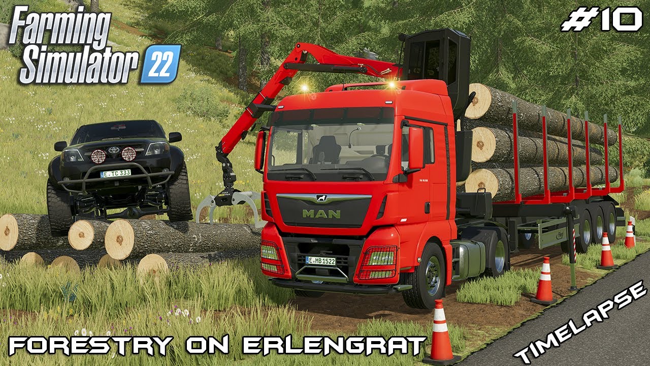 TRANSPORTING 10m logs & selling PRODUCTS | Forestry on ERLENGRAT | Farming Simulator 22 | Episode 10