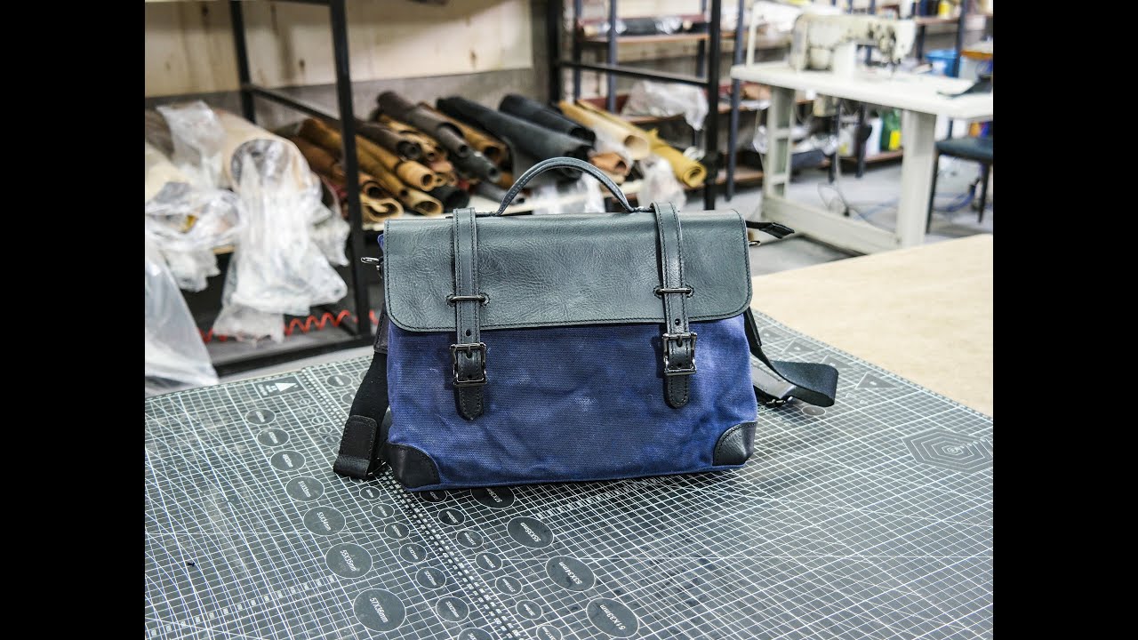 Make a Leather messenger bag pattern/Oil wax canvas laptop bag#pattern #patterns #messengerbag #bag