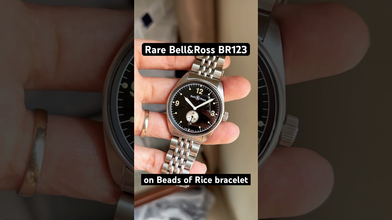 Rare Bell&Ross Vintage BR123 - champagne mini sec & Beads of Rice bracelet #bellandross #watches