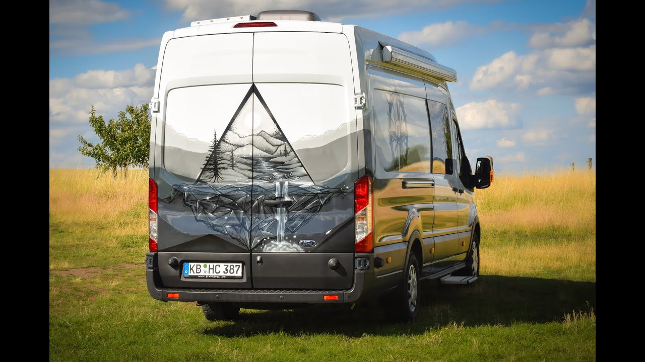 Wohnmobil Campervan Ford Transit Airbrush Lackierung | Bombye Studio