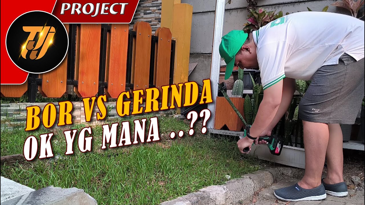 Tes mesin bor buat potong rumput, cepat mana sama gerinda ?