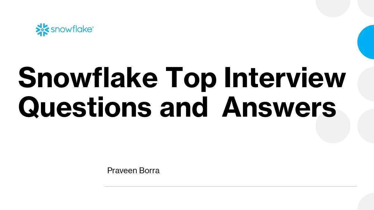 Snowflake Interview Questions and Answers | Snowflake Data Engineer & Developer Interview Questions
