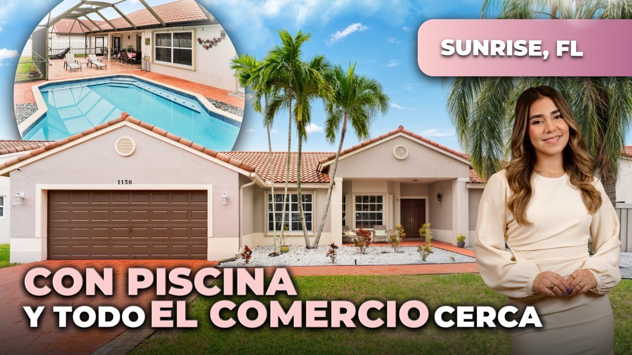Zona exclusiva cerca de Miami, Florida: casa con piscina 🌴, al lado de un MALL 🛍️ y escuelas 10/10