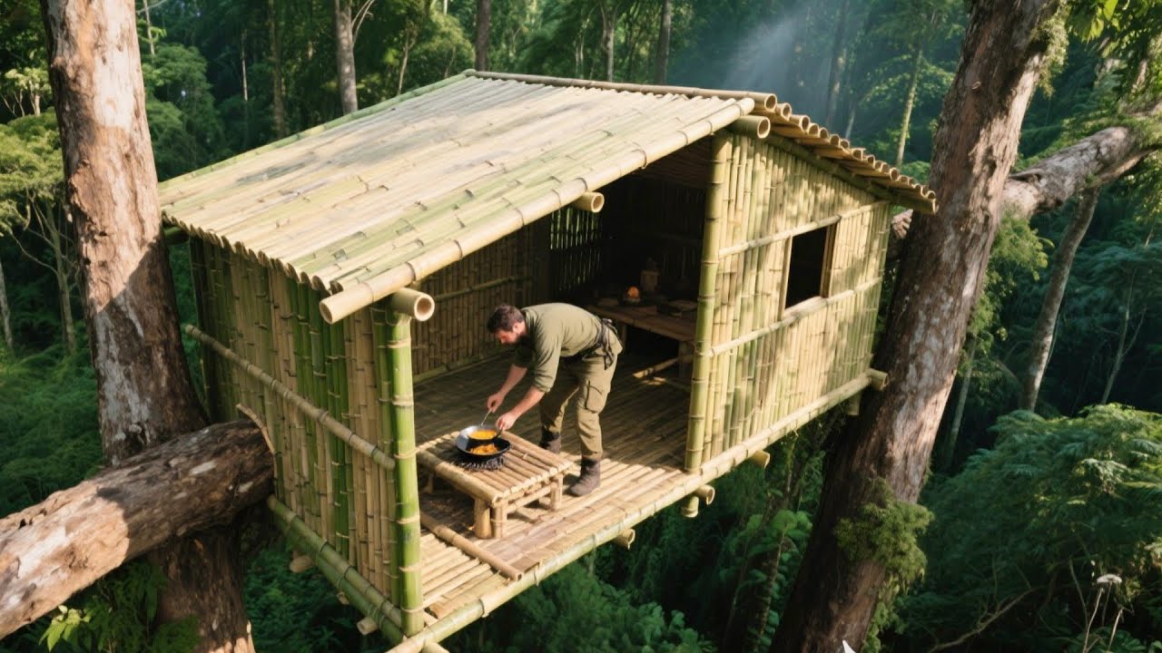 Living Inside a Shelter Suspended Over a Dry Stream