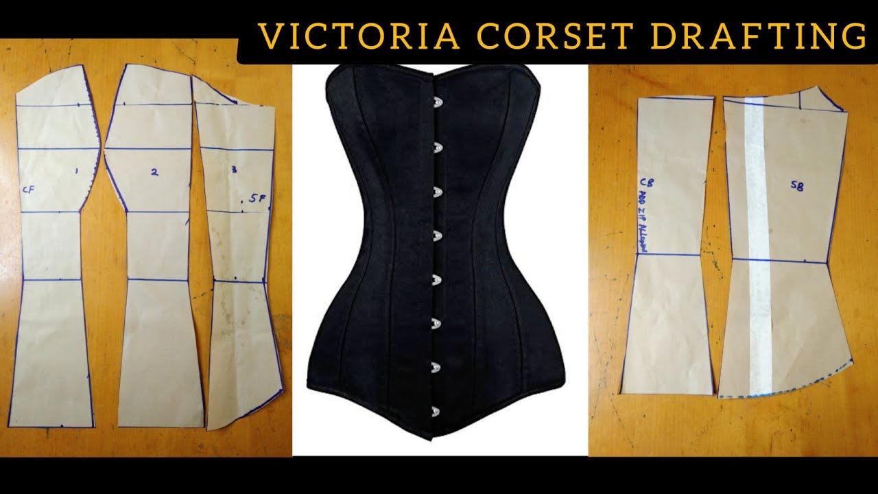 How to cut a victoria corset /pattern drafting (step by step method) EASIEST METHOD. #pattern #d