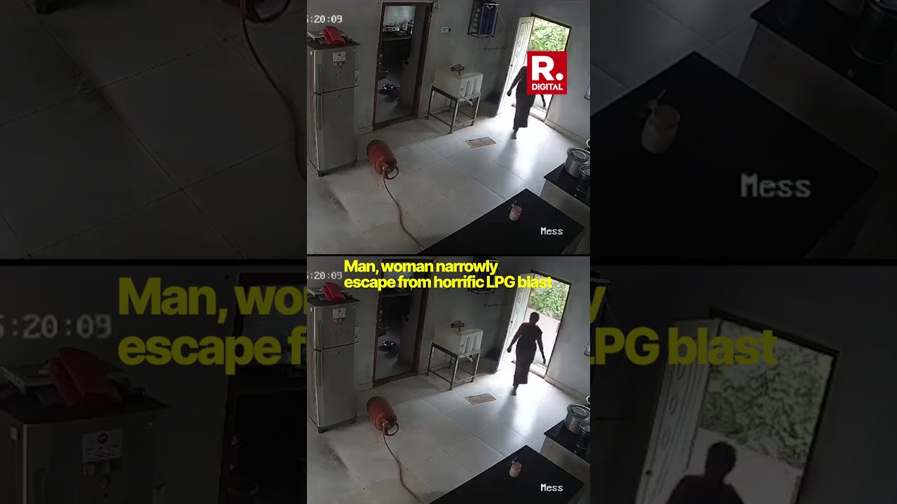 Horrific Video Shows LPG Leak Spark Massive Kitchen Blast, Duo Narrowly Escapes