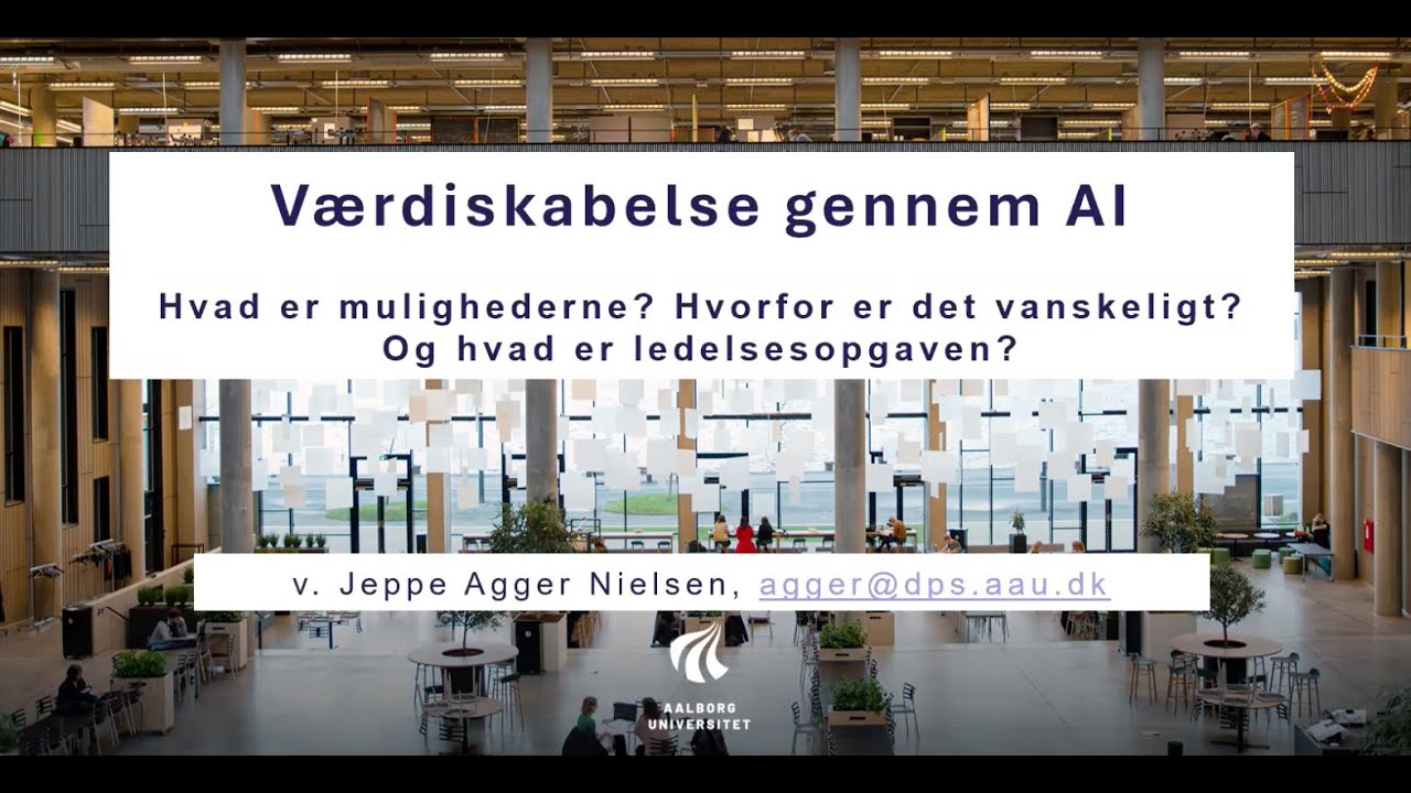 Webinar om værdiskabelse gennem AI med vægt på ledelsesopgaven. Afholdt 3. juni 2025.