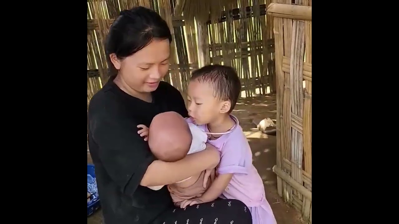 Strong mom cooking food to sell