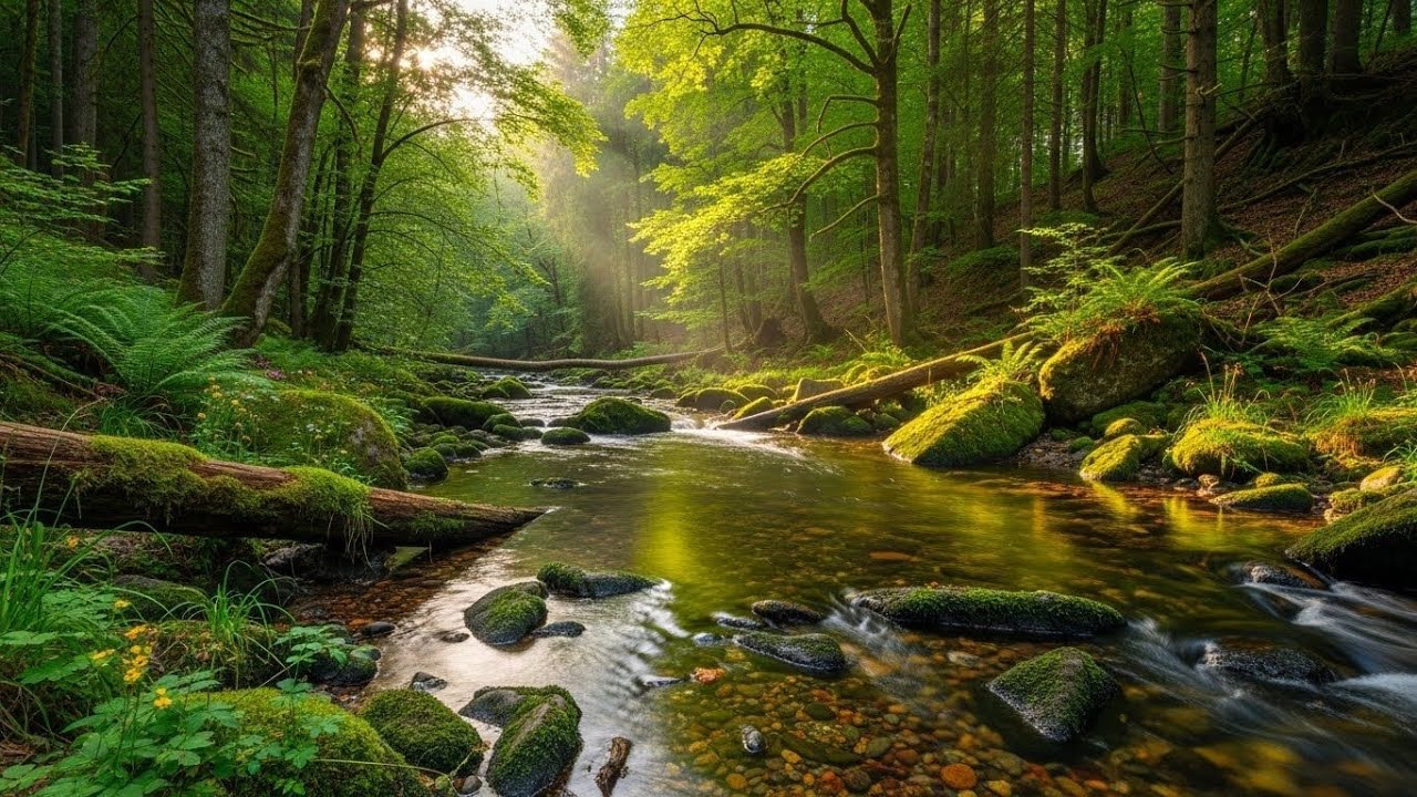 Gentle River in Forest 🌿🌊 Calm Nature Ambience for Meditation and Relaxation #2881