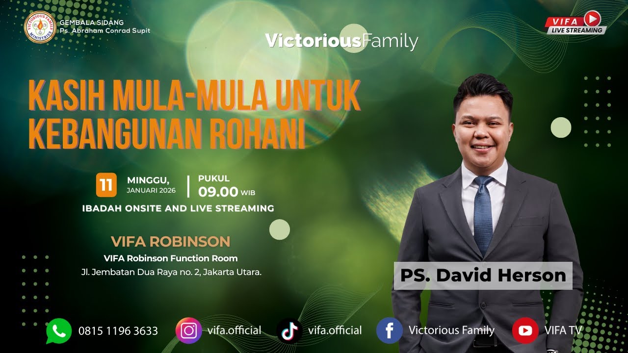 Ibadah Live Streaming GBI VIFA | Ps. David herson | Apt.Robinson | 11 Januari 2026