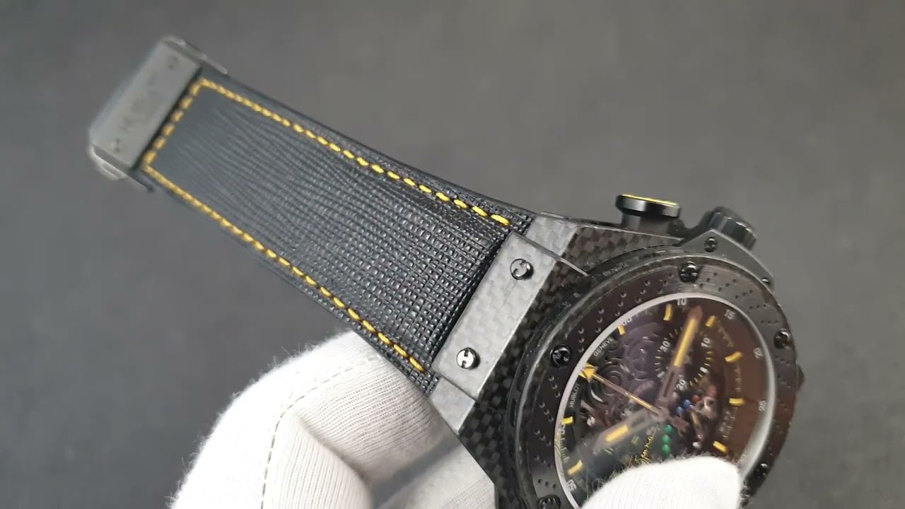 Ремешок для часов Hublot King Power Ayrton Senna Limited Edition из кожи теленка.