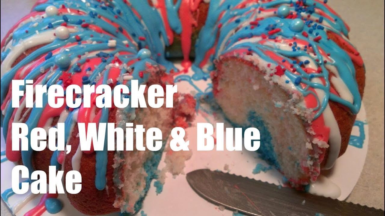 FIRECRACKER CAKE Red, White and Blue Cake (4th of July collaboration)