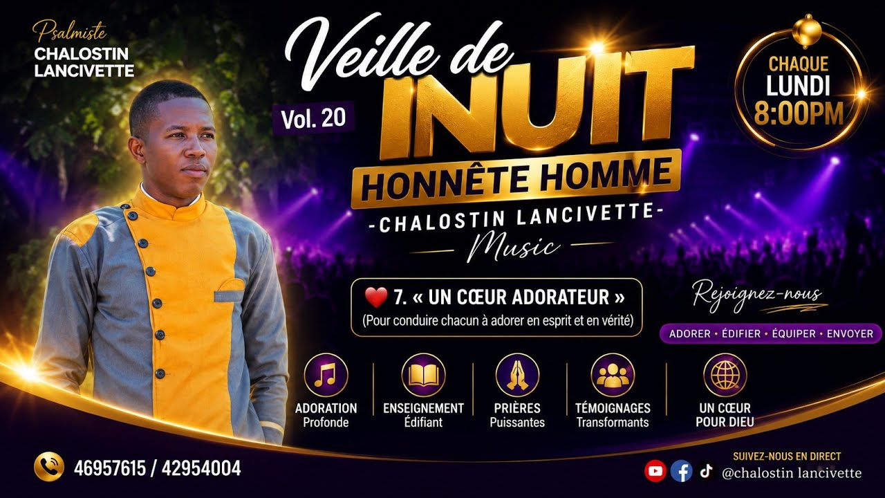 VEILLE DE NUIT HONNÊTE HOMME //PSALMISTE CHALOSTIN (@Psalmiste_Chalostin-HH )août 2025