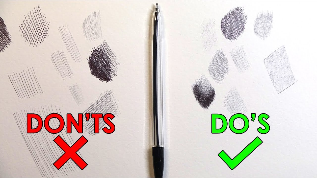 DO'S AND DON'TS |  CROSSHATCHING WITH A BALLPOINT PEN - DeMoose Art