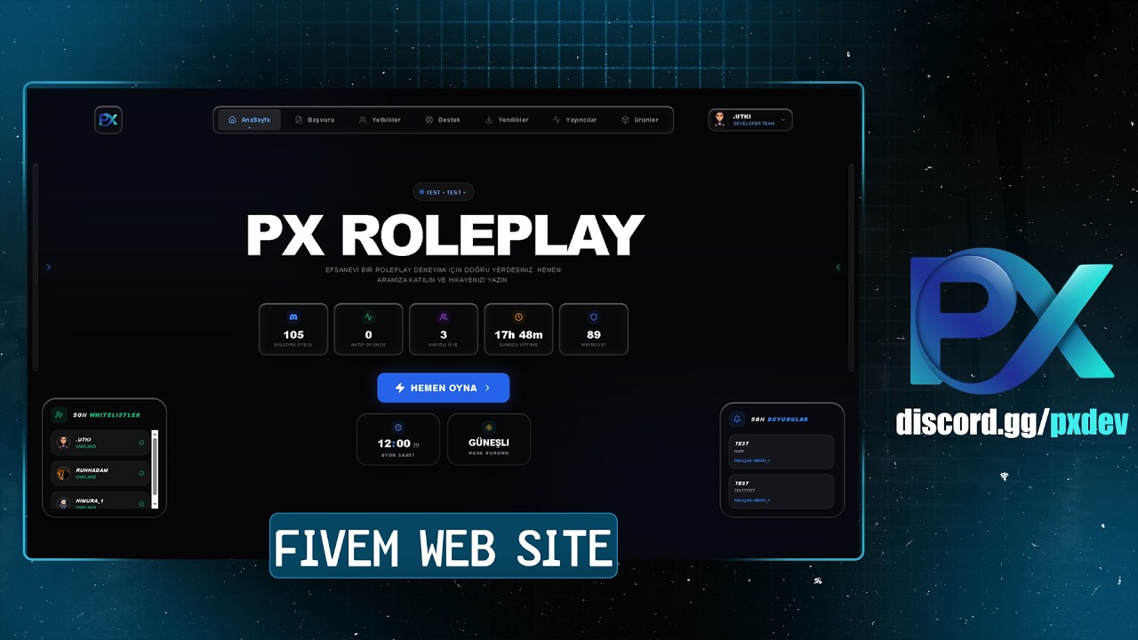 Profesyonel FiveM Sunucuları İçin Admin Paneli | Detaylı Gösterim