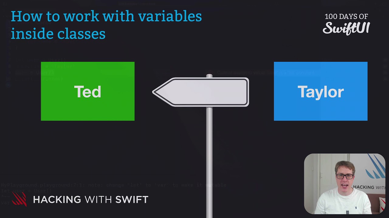 Как работать с переменными внутри классов – Swift для начинающих