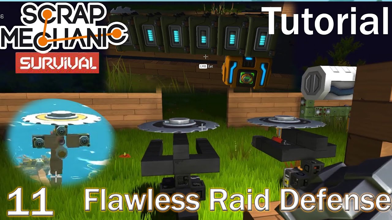 How to Make a Turret and Flawless* Raid Defense System | Scrap Mechanic Survival